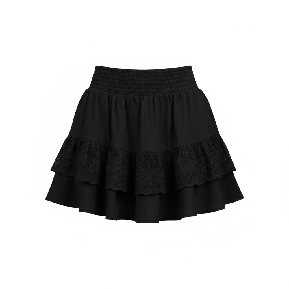 Black Ruffled Shorts - Picture 2 of 8